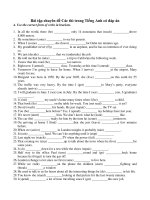 Bài tập về các thì trong Tiếng Anh có đáp án