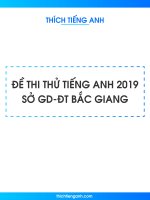 Đề thi thử tiếng anh 2019 sở GD đt bắc giang 
