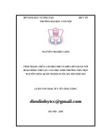 TÌNH TRẠNG THỪA cân béo PHÌ và mối LIÊN QUAN với HOẠT ĐỘNG THỂ lực của học SINH TRƯỜNG TIỂU học NGUYỄN TRÃI, QUẬN THANH XUÂN, hà nội năm 2017 