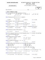 Đề kiểm tra học kỳ 1 Toán 10 năm học 2017 – 2018 trường THPT Đông Hiếu – Nghệ An