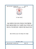 ĐẶC điểm lâm SÀNG TRẦM cảm ở BỆNH NHÂN BỆNH PHỔI tắc NGHẼN mạn TÍNH tại TRUNG tâm hô hấp  BỆNH VIỆN BẠCH MAI 