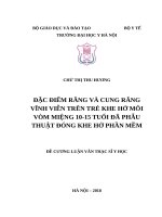 ĐẶC điểm RĂNG và CUNG RĂNG VĨNH VIỄN TRÊN TRẺ KHE hở môi vòm MIỆNG 10 15 TUỔI đã PHẪU THUẬT ĐÓNG KHE hở PHẦN mềm 