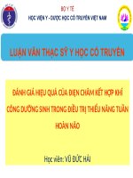 ĐÁNH GIÁ HIỆU QUẢ của điện CHÂM kết hợp KHÍ CÔNG DƯỠNG SINH TRONG điều TRỊ THIỂU NĂNG TUẦN HOÀN não 
