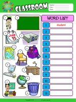 in the classroom esl vocabulary write the words worksheet for kids