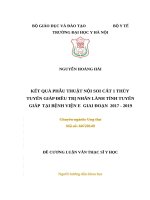 KẾT QUẢ PHẪU THUẬT nội SOI cắt 1 THÙYTUYẾN GIÁP điều TRỊ NHÂN LÀNH TÍNH TUYẾNGIÁP  tại BỆNH VIỆN e  GIAI đoạn  2017   2019 