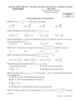  Đề thi HK2 Toán 10 năm 2018 – 2019 trường chuyên Nguyễn Huệ – Hà Nội