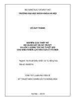 Nghiên cứu thiết kế bộ quan sát hệ số trượt và ước lượng tốc độ tuyệt đối cho điều khiển lực kéo của ô tô điện luận án tiến sĩ  (tt) 