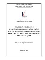 CHẤT LƯỢNG CUỘC SỐNG ở NGƯỜI BỆNH LUPUS BAN đỏ hệ THỐNG điều TRỊ NGOẠI TRÚ tại KHOA KHÁM BỆNH, BỆNH VIỆN BẠCH MAI  năm 2018 và một số yếu tố LIÊN QUAN 