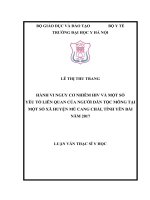 HÀNH VI NGUY cơ NHIỄM HIV và một số yếu tố LIÊN QUAN của NGƯỜI dân tộc MÔNG tại một số xã HUYỆN mù CANG CHẢI, TỈNH yên bái năm 2017 