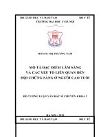 MÔ tả đặc điểm lâm SÀNG và các yếu tố LIÊN QUAN đến hội CHỨNG SẢNG ở NGƯỜICAO TUỔI 