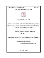 BƯỚC đầu NGHIÊN cứu ỨNG DỤNG kỹ THUẬT BOBS TRONG CHẨN đoán TRƯỚC SINH một số hội CHỨNG bất THƯỜNG NHIỄM sắc THỂ 