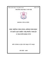 ĐẶC điểm lâm SÀNG, HÌNH ẢNH học và kết QUẢ điều TRỊ PHẪU THUẬT u NGUYÊN bào tủy 