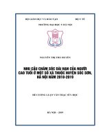 NHU cầu CHĂM sóc dài hạn của NGƯỜI CAO TUỔI ở một số xã THUỘC HUYỆN sóc sơn, hà nội năm 2018 2019 