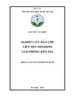 Nghiên cứu bào chế viên nén nifedipin giải phóng kéo dài