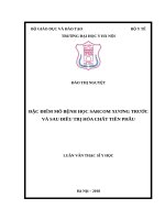 ĐẶC điểm mô BỆNH học SARCOM XƯƠNG TRƯỚC và SAU điều TRỊ hóa CHẤT TIỀN PHẪU 