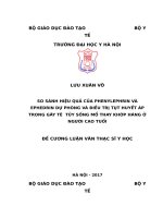 SO SÁNH HIỆU QUẢ của PHENYLEPHRIN và EPHEDRIN dự PHÒNG và điều TRỊ tụt HUYẾT áp TRONG gây tê tủy SỐNG mổ THAY KHỚP HÁNG ở NGƯỜI CAO TUỔI 