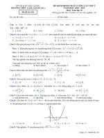 Đề kiểm định chất lượng Toán 10 lần 2 năm 2018 – 2019 trường Lạng Giang 1 – Bắc Giang