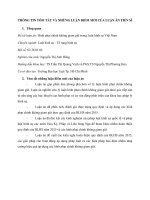 THÔNG TIN tóm tắt và NHỮNG LUẬN điểm mới của LUẬN án TIẾN sĩ 