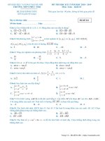 Đề thi học kỳ 1 Toán 10 năm 2018 – 2019 trường THPT Phúc Thọ – Hà Nội