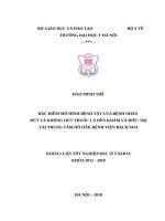 ĐẶC điểm mô HÌNH BỆNH tật của BỆNH NHÂN hút và KHÔNG hút THUỐC lá đến KHÁM và điều TRỊ tại TRUNG tâm hô hấp, BỆNH VIỆN BẠCH MAI 