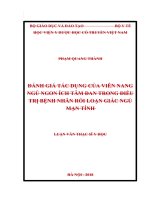 Đánh giá tác dụng của viên nang ngủ ngol ích tâm đan trong điều trị bệnh nhân rối loạn giấc ngủ mãn tính 