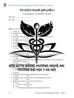 Đề + đáp án thi thử lý thuyết giải phẫu i 