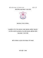 NGHIÊN cứu ỨNG DỤNG NIM TRONG PHẪU THUẬT TUYẾN GIÁP tại KHOA TAI mũi HỌNG BỆNH VIỆN đại học y hà nội 