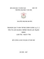 NGHIÊN cứu TÌNH TRẠNG DINH DƯỠNG và các yếu tố LIÊN QUANỞ BỆNH NHÂN lọc MÀNG BỤNG LIÊN tục NGOẠI TRÚ 