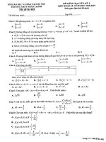Đề kiểm tra giữa kỳ 2 Toán 10 năm 2018 – 2019 trường Nhân Chính – Hà Nội
