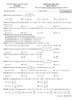 Đề kiểm tra một tiết Đại số 10 chương 4 trường THPT Nguyễn Trãi – Khánh Hòa