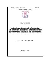 NGHIÊN cứu NGUYÊN NHÂN, đặc điểm lâm SÀNG,CẬN lâm SÀNG và NHẬN xét kết QUẢ điều TRỊ BAN đầu SUY TIM cấp ở TRẺ EM tại BỆNH VIỆN NHI TRUNG ƯƠNG 