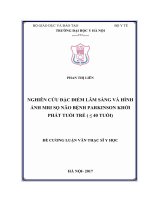 NGHIÊN cứu đặc điểm lâm SÀNG và HÌNH ẢNH MRI sọ não BỆNH PARKINSON KHỞI PHÁT TUỔI TRẺ (≤40 TUỔI) 