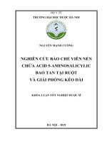 Nghiên cứu bào chế viên nén chứa acid 5Aminosalicylic bao tan tại ruột và giải phóng kéo dài