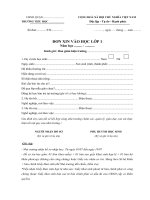 Đơn xin xét tuyển vào lớp 1