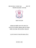 ĐÁNH GIÁ HIỆU QUẢ vô cảm CỦA gây tê TỦY SỐNG TRONG mổ lấy THAI TRÊN SẢN PHỤ TIỂU ĐƯỜNG THAI KỲ 