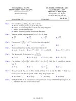 Đề KSCL cuối kỳ 1 Toán 10 năm học 2018 – 2019 trường THPT Đoàn Thượng – Hải Dương