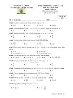  Đề khảo sát Toán 10 lần 2 năm 2018 – 2019 trường Thuận Thành 1 – Bắc Ninh