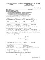 Đề kiểm tra lần 1 học kỳ 1 Toán 10 năm 2018 – 2019 trường THPT Tân Phong – Bạc Liêu