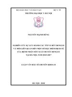 NGHIÊN cứu sự lưu HÀNH các týp VI rút DENGUEVÀ mối LIÊN QUAN đến một số đặc điểm DỊCH tễ của BỆNH NHÂN sốt XUẤT HUYẾT DENGUE tại hà nội, năm 2015 2017 