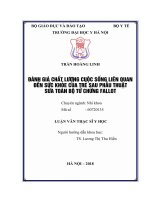 ĐÁNH GIÁ CHẤT LƯỢNG CUỘC SỐNG LIÊN QUAN đến sức KHỎE của TRẺ SAU PHẪU THUẬT sửa TOÀN bộ tứ CHỨNG FALLOT 