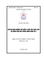 CHẾ độ NUÔI DƯỠNG TRẺ dưới 5 TUỔI TIÊU CHẢY cấp tại BỆNH VIỆN NHI TRUNG ƯƠNG năm 2017 