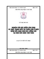 NGHIÊN cứu đặc điểm lâm SÀNG và THỰC TRẠNG điều TRỊ TRẦM cảm ở NGƯỜI BỆNH rối LOẠN cảm xúc LƯỠNG cực tại VIỆN sức KHOẺ tâm THẦN 