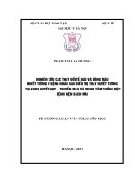 NGHIÊN cứu các THAY đổi tế bào và ĐÔNG máu HUYẾT TƯƠNG ở BỆNH NHÂN SAU điều TRỊ THAY HUYẾT TƯƠNG tại KHOA HUYẾT học – TRUYỀN máu và TRUNG tâm CHỐNG độc BỆNH VIỆN BẠCH MAI 