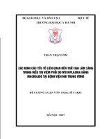 XÁC ĐỊNH các yếu tố LIÊN QUAN đến THẤT bại lâm SÀNG TRONG điều TRỊ VIÊM PHỔI DO MYCOPLASMA BẰNG MACROLIDE tại BỆNH VIỆN NHI TRUNG ƯƠNG 