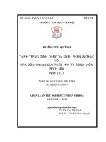 TÌNH TRẠNG DINH DƯỠNG và KHẨU PHẨN ăn THỰC tế của BỆNH NHÂN SUY THẬN mạn tại BỆNH VIỆN BẠCH MAI năm 2017 