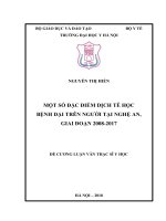 MỘT số đặc điểm DỊCH tễ học BỆNH dại TRÊN NGƯỜI tại NGHỆ AN, GIAI đoạn 2008 2017 