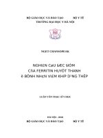 NGHIÊN cứu đặc điểm của FERRITIN HUYẾT THANH ở BỆNH NHÂN VIÊM KHỚP DẠNG THẤP 