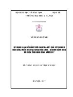 ÁP DỤNG LEAN để GIẢM THỜI GIAN TRẢ kết QUẢ xét NGHIỆM hóa SINH, MIỄN DỊCH tại KHOA hóa SINH – VI SINH BỆNH VIỆN đa KHOA TỈNH NINH BÌNH năm 2017 