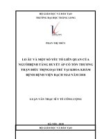 LO âu và một số yếu tố LIÊN QUAN của NGƯỜI BỆNH TĂNG HUYẾT áp có tổn THƯƠNG THẬN điều TRỊ NGOẠI TRÚ tại KHOA KHÁM BỆNH BỆNH VIỆN BẠCH MAI năm 2018 