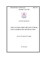 MÔ tả sự PHÁT TRIỂN THỂ CHẤT ở TRẺ bị LUPUS tại BỆNH VIỆN NHI TRUNG ƯƠNG 